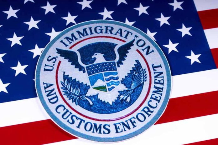 1055129168 featured image ICE seal over American flag background