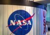 NASA logo inside a building USA text