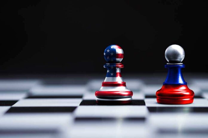 1597207681 featured image Two chess pawns painted as American and Russian flags.