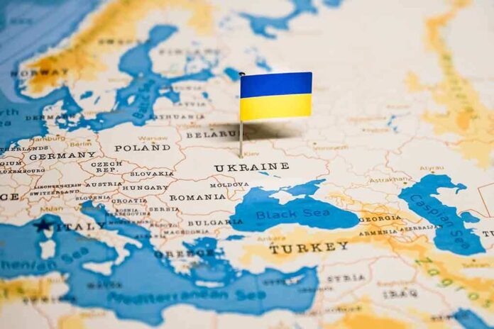 1331092814 featured image Map of Eastern Europe with Ukrainian flag marker