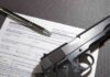 Gun pen and form on textured surface
