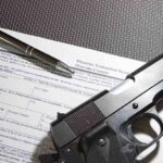 Gun pen and form on textured surface