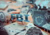 FBI text surrounded by digital security graphics and hands