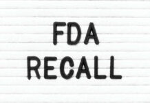 FDA Recall written on letter board.