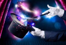 $2 Million Vanishes—LA Board Caught Red-Handed A magician performing with a top hat and wand, creating magical effects