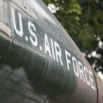 Air Force Plot ROCKS Pentagon—Nobody Saw This U.S. Air Force plane with trees in background.