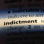 Congresswoman INDICTED For Theft SCANDAL Close-up of a dictionary page showing the definition of 'indictment'