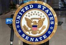 Senate Stuns With $500K Legal Shield Grab Seal of the United States Senate featuring an eagle and stars