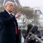 Trump Flip-Flop Shocks Congress – Epstein Files at Stake Donald Trump gesturing while speaking to the press outside