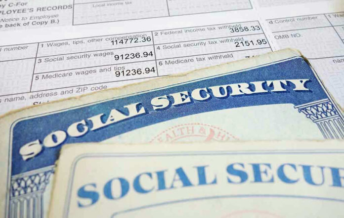 Social security cards on top of tax documents