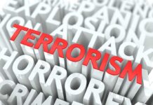 Narco-Terrorism Plot EXPOSED — America Targeted The word TERRORISM in bold red letters surrounded by related terms in white