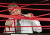 A man tangled in red tape while trying to sign a contract