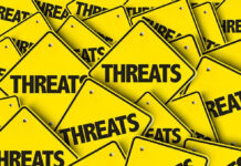 Mystery Drones BREACH Trump’s Cabinet’s Home Base Yellow warning signs with the word THREATS.