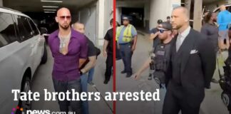 The moment Andrew and Tristan Tate arrested in Miami