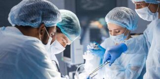 surgeons performing an operation