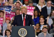 Trump Backs Letitia James Challenger in New York Showdown speaker at podium addressing a crowd