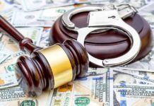 Cornell Fraternity Brothers Drugged, Gang-Raped Student Judge's gavel and handcuffs on pile of US dollar bills