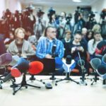 ESPN Firestorm: Stephen A.’s Lakers Bomb Row of microphones at a press conference with audience and cameras behind