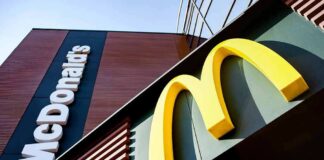 McDonald's restaurant exterior with golden arches sign