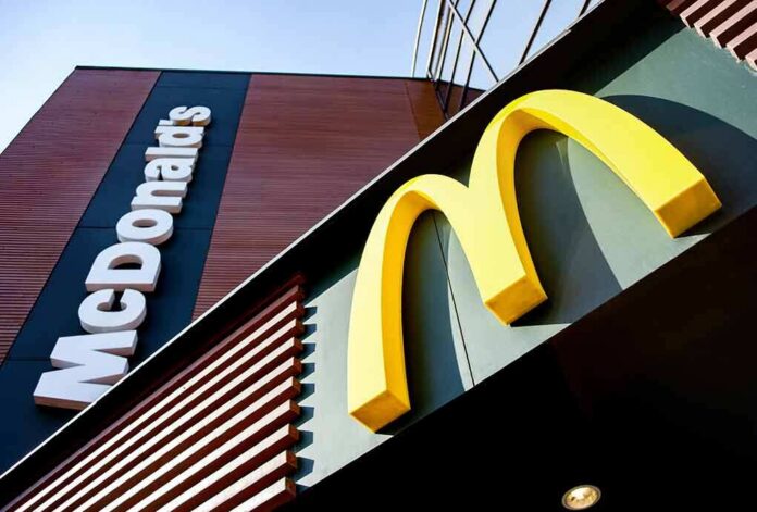 McDonald's restaurant exterior with golden arches sign