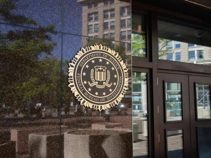 shutterstock_2154440515 FBI seal on a building entrance