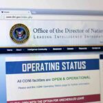 Bombshell FBI Docs Expose Secret Biden Operation Webpage showing government agency site with operating status notice