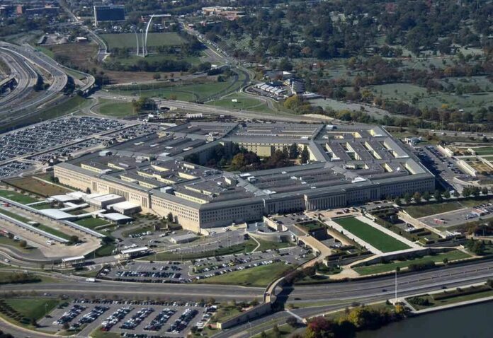 The Pentagon building complex seen from above