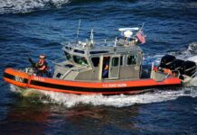 Capsized Boat Survivors Bitten by SHARKS U.S. Coast Guard patrol boat speeding on open water
