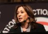 Mississippi Crowd Goes SILENT on Kamala Kamala Harris speaking at a podium with a microphone