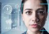 Woman undergoing facial recognition scan