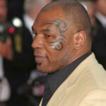 Mike Tyson in profile at an event